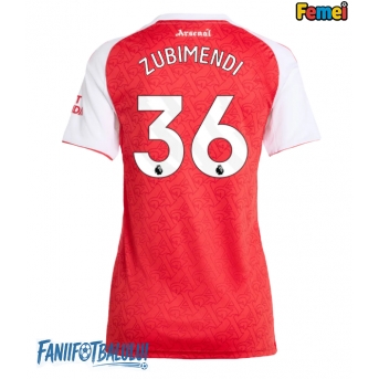 Arsenal Martin Zubimendi #36 Tricou Fotbal Replică 2025-26 Femei Acasa